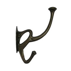 Carved Double Hook 5-3/4" L X 1-1/2" W - Antique Brass Carved Double Hook 5-3/4" L X 1-1/2" W - Antique Brass