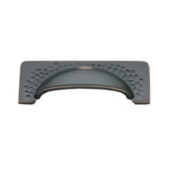 Craftsman 3-3/4 Inch Center to Center Oil Rubbed Bronze Highlighted Cabinet Cup Pull Craftsman 3-3/4 Inch Center to Center Oil Rubbed Bronze Highlighted Cabinet Cup Pull