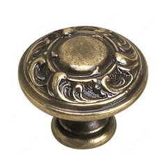 Louis XV 1-3/8 Inch Diameter Burnished Brass Cabinet Knob Louis XV 1-3/8 Inch Diameter Burnished Brass Cabinet Knob