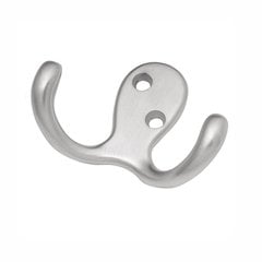 Double Utility Coat Hook Satin Chrome Double Utility Coat Hook Satin Chrome