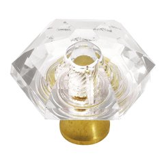 Crystal Palace 1-5/16 Inch Diameter Crystal Acrylic/Polished Brass Cabinet Knob Crystal Palace 1-5/16 Inch Diameter Crystal Acrylic/Polished Brass Cabinet Knob