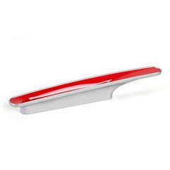 Code 3-3/4 Inch Center to Center Red Satin Chrome Cabinet Pull Code 3-3/4 Inch Center to Center Red Satin Chrome Cabinet Pull