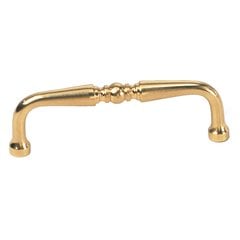 Solid Brass 3-1/2 Inch Center to Center Polished Brass Cabinet Pull Solid Brass 3-1/2 Inch Center to Center Polished Brass Cabinet Pull