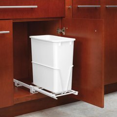 Single Trash Pullout 20 Quart-White Single Trash Pullout 20 Quart-White