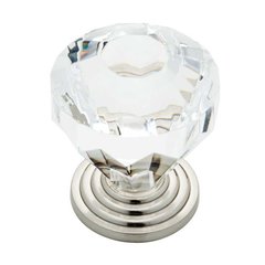 Design Facets 1-7/16 Inch Diameter Satin Nickel & Clear Cabinet Knob Design Facets 1-7/16 Inch Diameter Satin Nickel & Clear Cabinet Knob