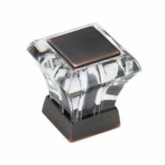Abernathy 1 Inch Diameter Acrylic/Oil Rubbed Bronze Cabinet Knob Abernathy 1 Inch Diameter Acrylic/Oil Rubbed Bronze Cabinet Knob