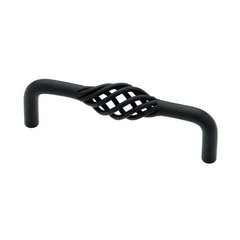 Forged Iron 3-3/4 Inch Center to Center Flat Black Cabinet Pull Forged Iron 3-3/4 Inch Center to Center Flat Black Cabinet Pull