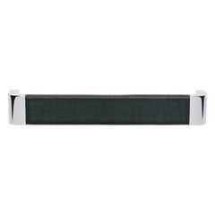 Paradigm 6-5/16 Inch Center to Center Chrome/Black Leather Cabinet Pull Paradigm 6-5/16 Inch Center to Center Chrome/Black Leather Cabinet Pull