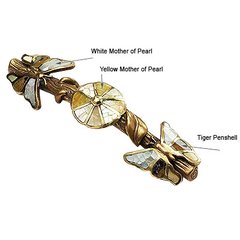 Heirloom Treasures 5 Inch Center to Center Antique Brass/Penshell/Mother of Pearl Cabinet Pull Heirloom Treasures 5 Inch Center to Center Antique Brass/Penshell/Mother of Pearl Cabinet Pull
