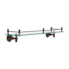 Victorian24 inch Glass Shelf with Rail Venetian Bronze Victorian24 inch Glass Shelf with Rail Venetian Bronze
