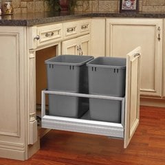 Double Trash Pullout 35 Quart-Silver Double Trash Pullout 35 Quart-Silver