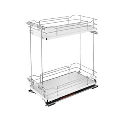 Two Tier Base Organizer W/ Soft Close 11" Chrome/Gray Two Tier Base Organizer W/ Soft Close 11" Chrome/Gray