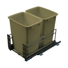 Kessebohmer Double Trash Pullout 36 Quart Champagne Kessebohmer Double Trash Pullout 36 Quart Champagne