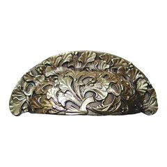 Floral 3 Inch Center to Center Antique Brass Cabinet Cup Pull Floral 3 Inch Center to Center Antique Brass Cabinet Cup Pull