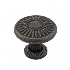 Traditional Cast Iron 1-1/4 Inch Diameter Florentine Bronze Cabinet Knob Traditional Cast Iron 1-1/4 Inch Diameter Florentine Bronze Cabinet Knob