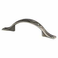 Art Nouveau 3-1/2 Inch Center to Center Vintage Nickel Cabinet Pull Art Nouveau 3-1/2 Inch Center to Center Vintage Nickel Cabinet Pull