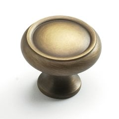 Solid Brass Traditional Designs 1-1/4 Inch Diameter Antique Light Brass Cabinet Knob Solid Brass Traditional Designs 1-1/4 Inch Diameter Antique Light Brass Cabinet Knob