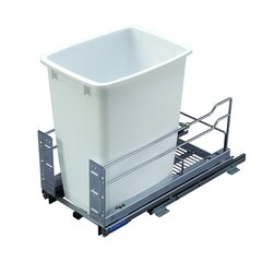 Kessebohmer Single Trash Pullout 36 Quart White Kessebohmer Single Trash Pullout 36 Quart White