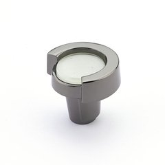 Tallmedge Round Knob 1-1/4 inch Diameter Black Nickel/Lemon Ice Glass Tallmedge Round Knob 1-1/4 inch Diameter Black Nickel/Lemon Ice Glass