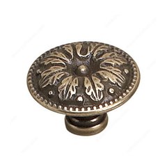 Louis XV 1-1/4 Inch Diameter Burnished Brass Cabinet Knob Louis XV 1-1/4 Inch Diameter Burnished Brass Cabinet Knob
