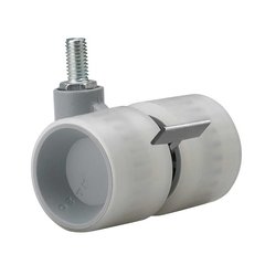 Dual Wheel Caster With Swivel & Brake - Light Grey Dual Wheel Caster With Swivel & Brake - Light Grey