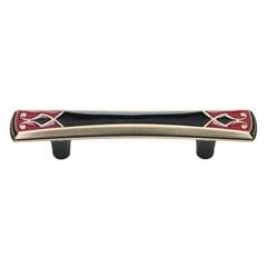 Canterbury 3 Inch Center to Center Red And Black Cabinet Pull Canterbury 3 Inch Center to Center Red And Black Cabinet Pull