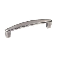 Lindos 3-3/4 Inch Center to Center Bright Nickel Brushed with Dull Lacquer Cabinet Pull Lindos 3-3/4 Inch Center to Center Bright Nickel Brushed with Dull Lacquer Cabinet Pull