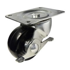 Rubber Caster with Swivel and Brake - Black Rubber Caster with Swivel and Brake - Black