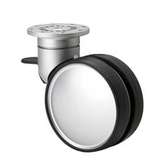 Dual Wheel Caster with Swivel and Brake - Aluminum Dual Wheel Caster with Swivel and Brake - Aluminum