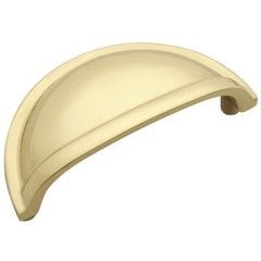 Power and Beauty Cup Pull 3 inch Center to Center Polished Brass Power and Beauty Cup Pull 3 inch Center to Center Polished Brass