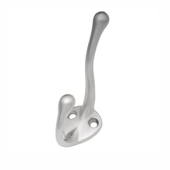 Double Vertical Utility Coat Hook Satin Chrome Double Vertical Utility Coat Hook Satin Chrome
