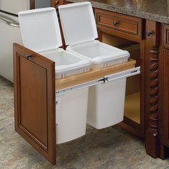 Double Trash Pullout 35 Quart -Wood Double Trash Pullout 35 Quart -Wood