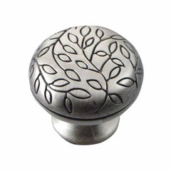 Vine 1-1/4 Inch Diameter Antique Silver Cabinet Knob Vine 1-1/4 Inch Diameter Antique Silver Cabinet Knob