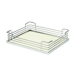 Arena Plus Chefs Pantry Back Tray Set 17-7/8 inch W Chrome/White Arena Plus Chefs Pantry Back Tray Set 17-7/8 inch W Chrome/White