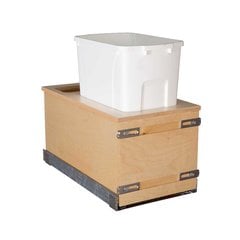 Single Trash Pullout 34 Quart Wood Single Trash Pullout 34 Quart Wood