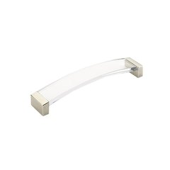 Positano 8-13/16 Inch Center to Center Satin Nickel/Clear Cabinet Pull Positano 8-13/16 Inch Center to Center Satin Nickel/Clear Cabinet Pull