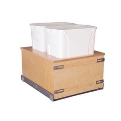 Double Trash Pullout 50 Quart Wood Double Trash Pullout 50 Quart Wood