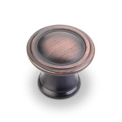 Cordova 1-1/16 Inch Diameter Dark Brushed Antique Copper Cabinet Knob Cordova 1-1/16 Inch Diameter Dark Brushed Antique Copper Cabinet Knob
