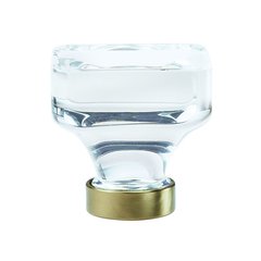 Glacio Knob 1-3/8" Dia Clear Crystal/Golden Champagne Glacio Knob 1-3/8" Dia Clear Crystal/Golden Champagne