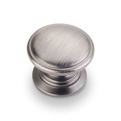 Durham 1-1/4 Inch Diameter Bright Nickel Brushed with Dull Lacquer Cabinet Knob Durham 1-1/4 Inch Diameter Bright Nickel Brushed with Dull Lacquer Cabinet Knob