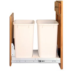 Double Trash Pullout 36 Quart-White Double Trash Pullout 36 Quart-White