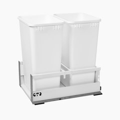 TWCSC Double Trash Pullout For 18" Cabinet 50 Quart White TWCSC Double Trash Pullout For 18" Cabinet 50 Quart White
