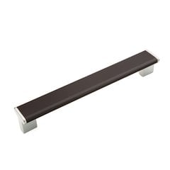 Italian Designs-Tenor 8-13/16 Inch Center to Center Espresso Brown/Polished Chrome Cabinet Pull Italian Designs-Tenor 8-13/16 Inch Center to Center Espresso Brown/Polished Chrome Cabinet Pull