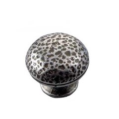 Hammered 1-1/4 Inch Diameter Distressed Silver Cabinet Knob Hammered 1-1/4 Inch Diameter Distressed Silver Cabinet Knob