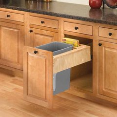 Single Trash Pullout 50 Quart-Wood Single Trash Pullout 50 Quart-Wood