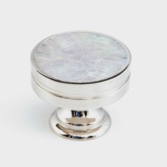 Mother of Pearl 1-3/8 Inch Diameter Polished Nickel/Mother of Pearl Cabinet Knob Mother of Pearl 1-3/8 Inch Diameter Polished Nickel/Mother of Pearl Cabinet Knob