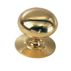 Solid Brass 1-1/2 Inch Diameter Polished Brass Cabinet Knob With Back-plate Solid Brass 1-1/2 Inch Diameter Polished Brass Cabinet Knob With Back-plate
