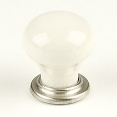 Nordic 1-3/16 Inch Diameter Satin Nickel/Cream Crackle Cabinet Knob Nordic 1-3/16 Inch Diameter Satin Nickel/Cream Crackle Cabinet Knob