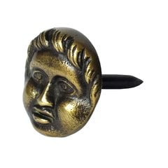 Round Clavo with Cherub Face 1-3/16" Dia - Antique Brass Round Clavo with Cherub Face 1-3/16" Dia - Antique Brass