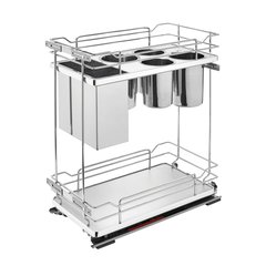 Base Organizer W/ Knife Block/Bins/Shelf 11" Gray Base Organizer W/ Knife Block/Bins/Shelf 11" Gray